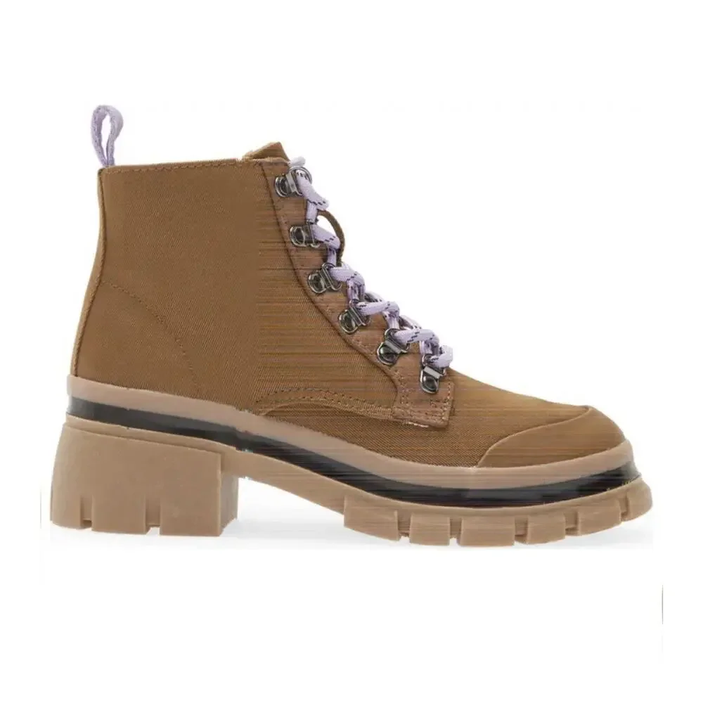 Steve Madden Kids Tan Cognac JHuckle Zipper Lace Up Girls’ Combat Boots Size 3